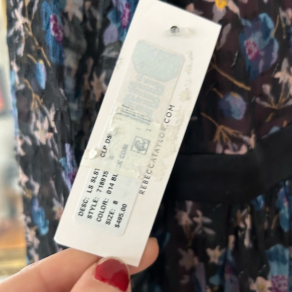 Rebecca Taylor designer silk & cotton floral dress size 8 BRAND NEW WITH TAGS - Picture 9 of 10